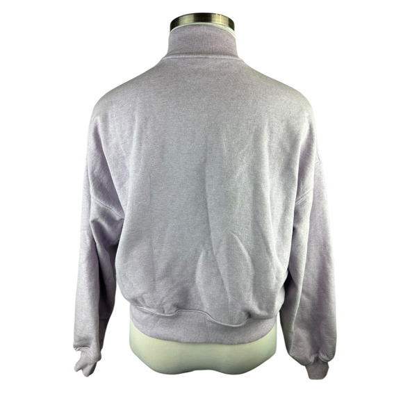Gymshark Rest Day Sweats 1/2 Zip Pullover Purple Aura Lilac Marl Oversized Fit M - Picture 15 of 16
